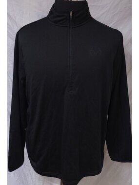 REALTREE Men XL Black Quarter Zip Pullover Performance Outdoors Polyester Shirt
